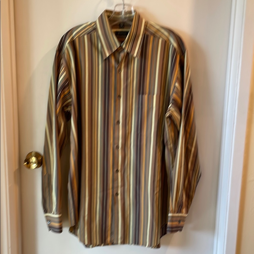 BARNEYS NEW YORK Striped Multicolor Men's Shirt Excellent Condition! Italy
